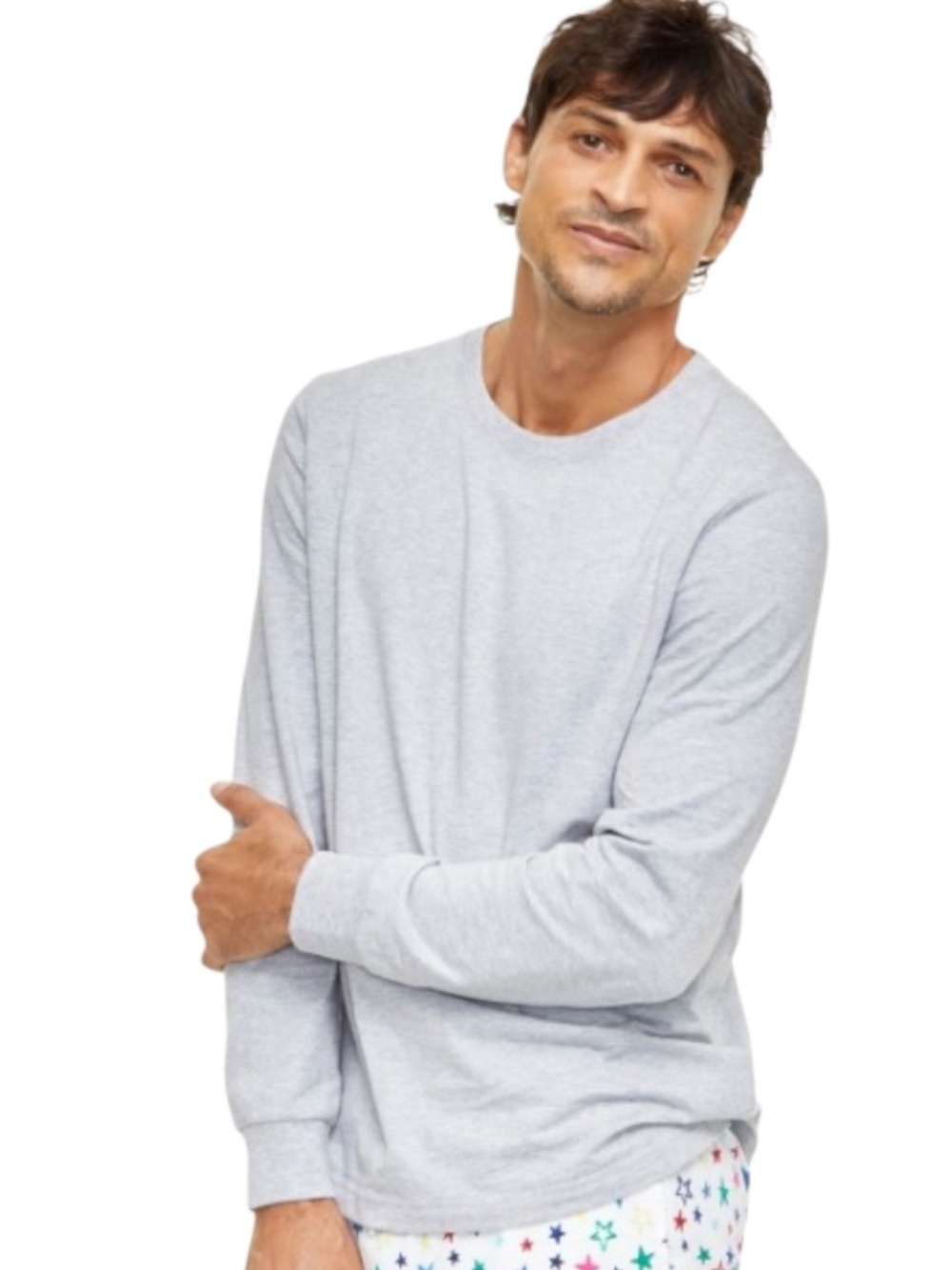 Holiday Lane Men's Grey Cotton Pajamas Top, Size S - NWT